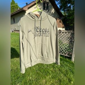 Pullover Hoodie Jade Green Coors & Cattle Size Large